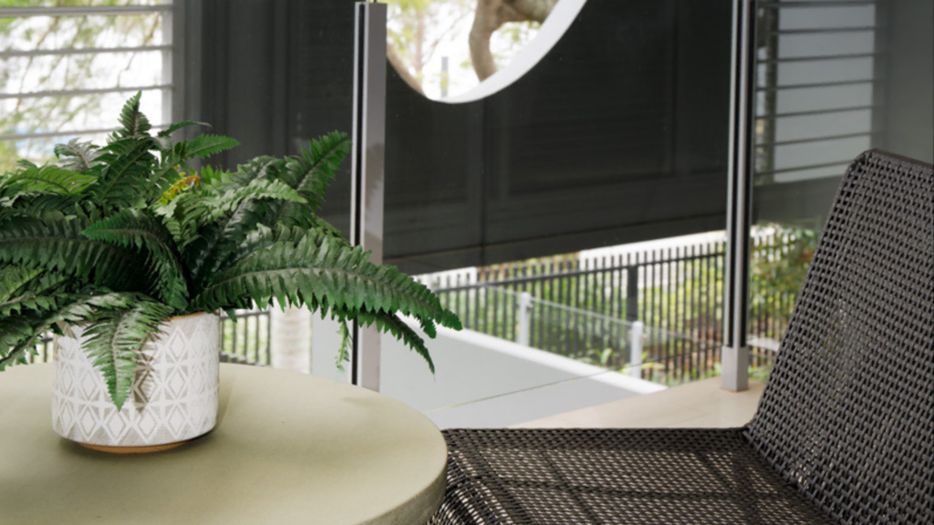 Seating and table with plant pot for styling