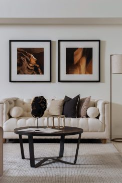 luxury living room with unique furniture